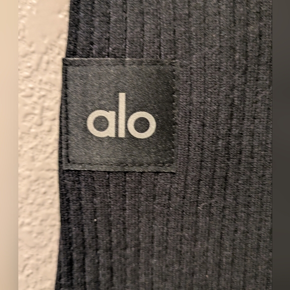 ALO Yoga Black Knit Flare Women's Pants - Picture 7 of 8